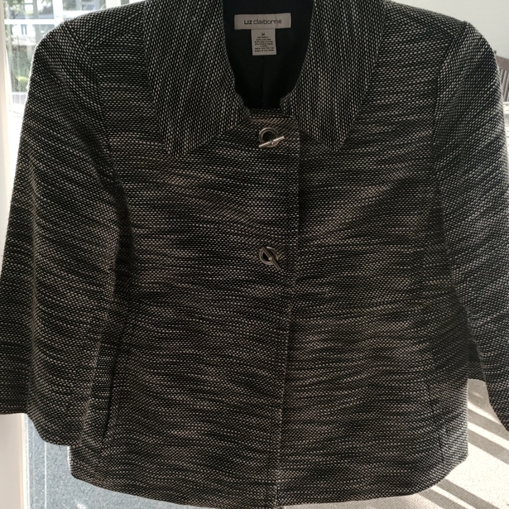 Liz Claiborne nautical jacket, m, black/white